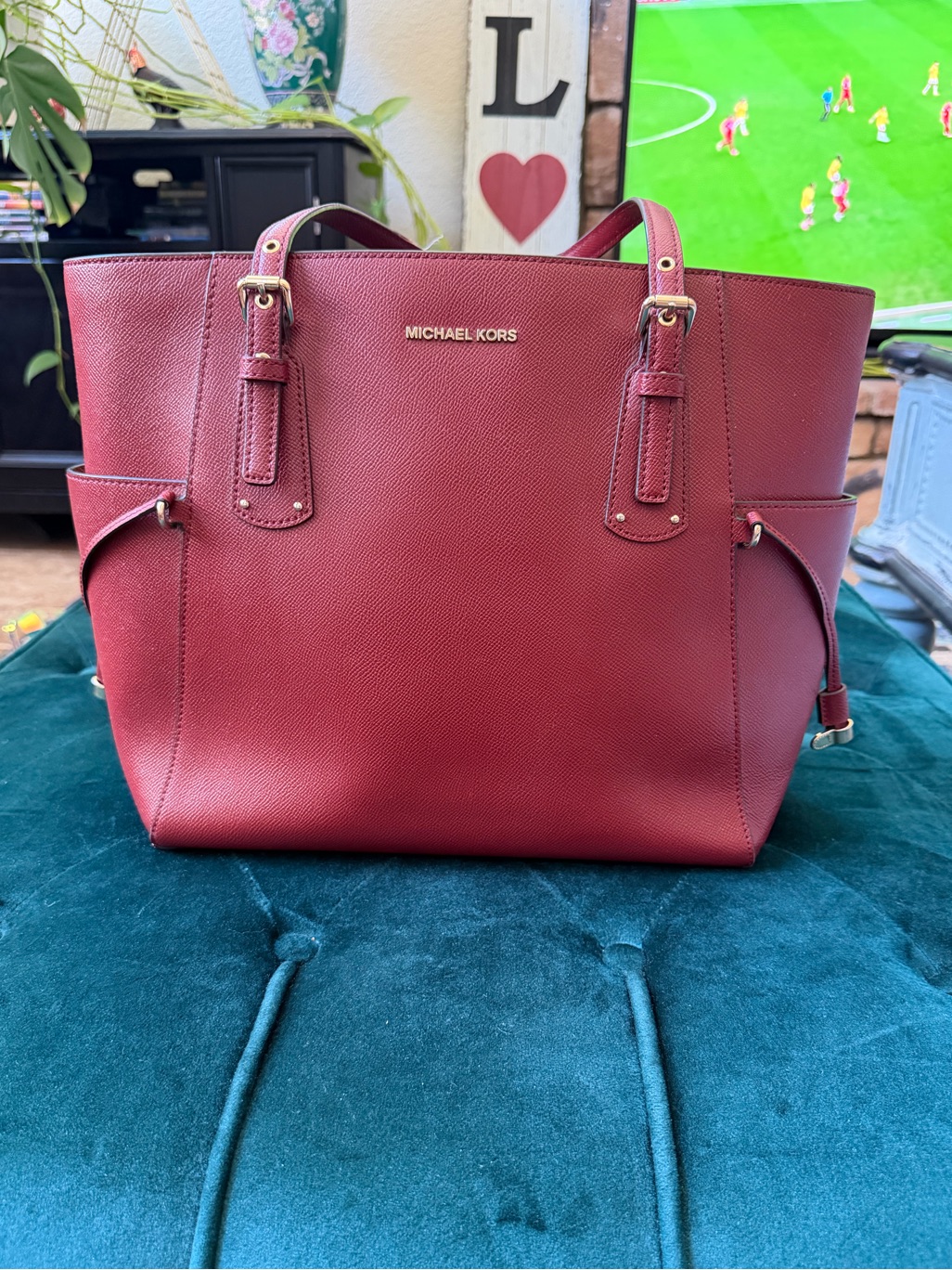 Michael Kors Burgundy Voyager Tote